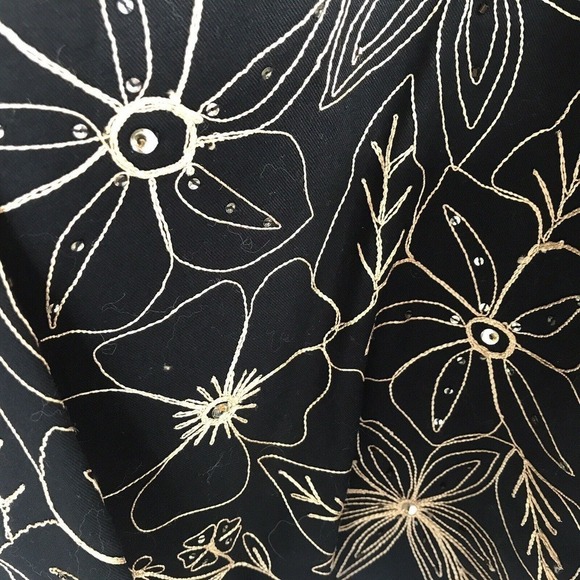 New Direction Jacket SzL Cotton Black Gold Buttons/Thread Design Fancy NWOT - Picture 5 of 8